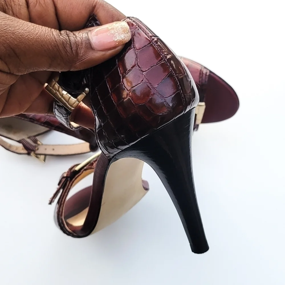 Michael Michael Kors patent maroon sandals